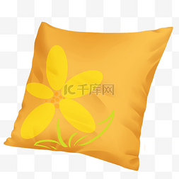 靠枕图片_黄色花朵靠枕