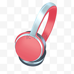 红色电脑耳机
