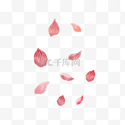 手绘花图片_红色荷花清新插画元素免抠PNG