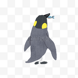 创意花纹动物图片_灰色创意企鹅动物元素