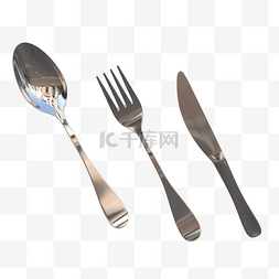 西餐开胃菜图片_不锈钢西餐刀叉勺子用具
