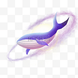 命中的鲸鱼图片_卡通蓝色的鲸鱼