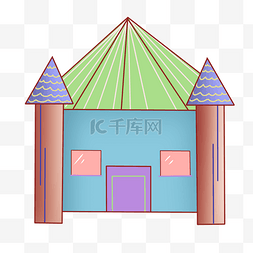 三角形房屋建筑插画