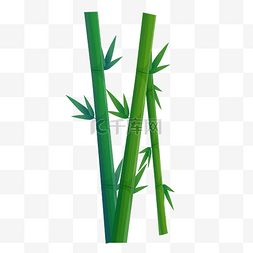 绿色竹子手绘装饰图案