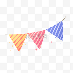 彩色卡通可爱三角形六一儿童节旗