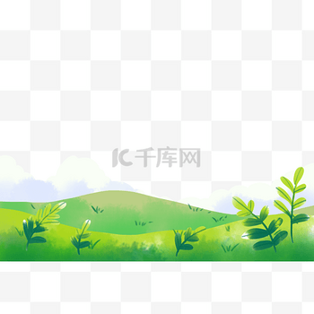 春天草坪草地底边