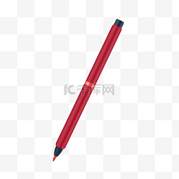 一支红色勾线笔插图
