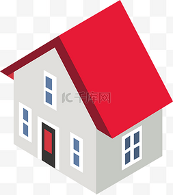 红色房子卡通图标