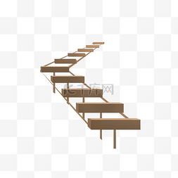 上下楼木质楼梯插画