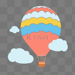 彩色漂浮热气球插图