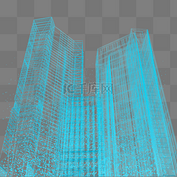 光粒图片_现代楼空间城市仰视科技光点线蓝