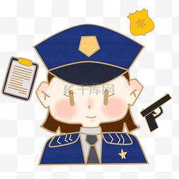 公安警徽图片_警察公安女孩卡通