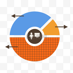 卡通圆形分析图表插画