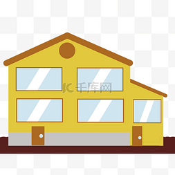 黄色建筑房子插画