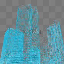 线光图片_楼空间城市仰视科技智能魔幻数据