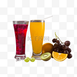 橙汁和火龙果汁