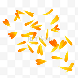 黄色漂浮花瓣