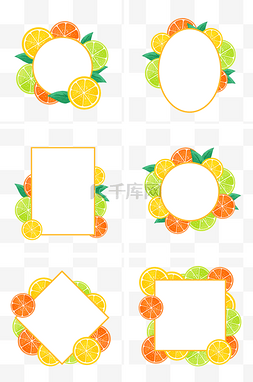 橙子西柚图片_夏季水果边框组图