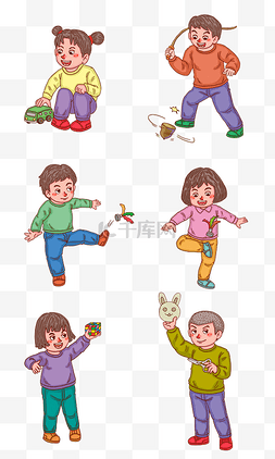 人系列图片_六一儿童节玩耍小孩人物系列