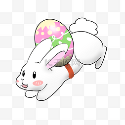 小动物奔跑图片_复活节奔跑的兔子插画