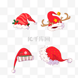 活泼彩色装饰圣诞帽