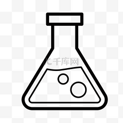 扁平几何图标图片_黑色创意化学反应瓶子元素