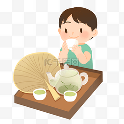 夏日饮茶素材