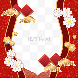 中国新年红色创意剪纸背景