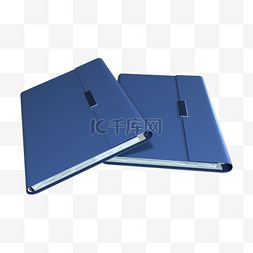 会议记录展板图片_3d蓝色商务笔记本