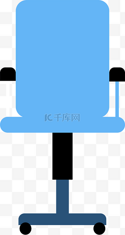 端坐在转椅上图片_蓝色转椅