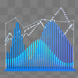 数据走势图图片_科技智能魔幻数据点状图表走势蓝
