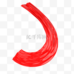 C4D红色丝带立体装饰