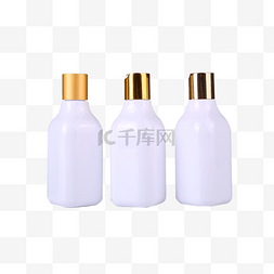 三个乳白色化妆品瓶子