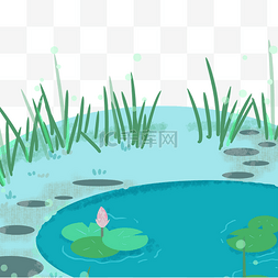绿色的池塘图片_绿色的草丛免抠图