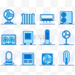 风扇空调图片_散热电器图标矢量图