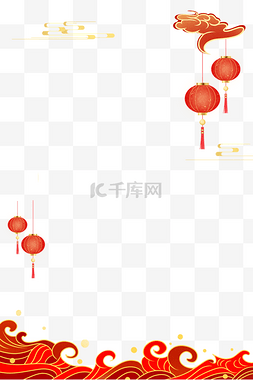 春节图片_新年灯笼元素边框