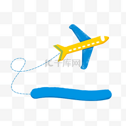 飞机横幅图片_手绘飞机旗帜