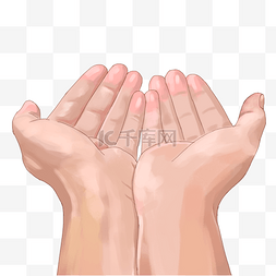 双手合十祷告图片_双手托起创意插图