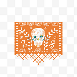 橙色墨西哥亡灵节