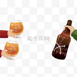 喝酒的杯子和酒免抠图