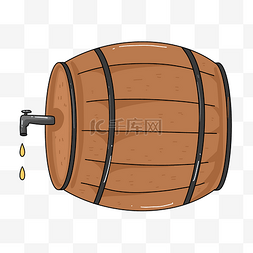 木质桶装啤酒插画