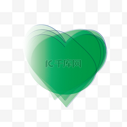 绿色爱心透明感文字框