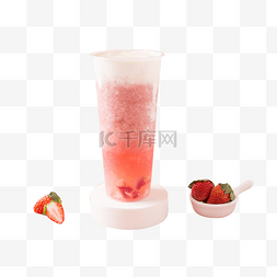 水果茶图片_草莓奶盖水果茶