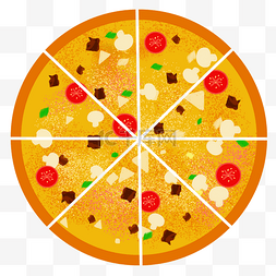 立体黄色圆形图片_黄色的披萨装饰插画