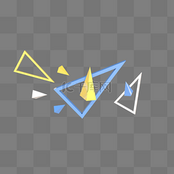 C4D立体漂浮几何三角形