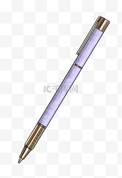 紫色的钢笔图片_紫色钢笔装饰插画