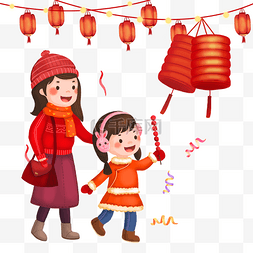 v图片_陪妈妈新年逛庙会年俗元宵