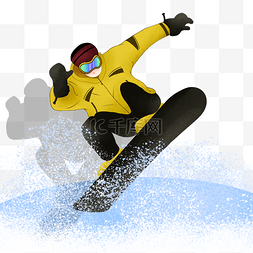 冬季滑雪人物图片_滑雪板滑雪人物