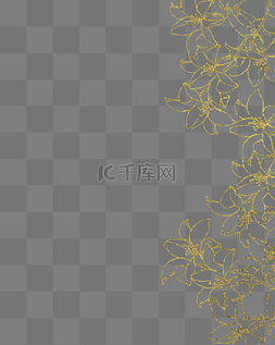 花团景簇图片_线描金线花侧边百合底纹