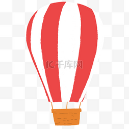黄色的热气球图片_白红色热气球插图